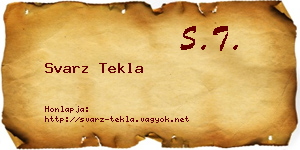 Svarz Tekla névjegykártya
